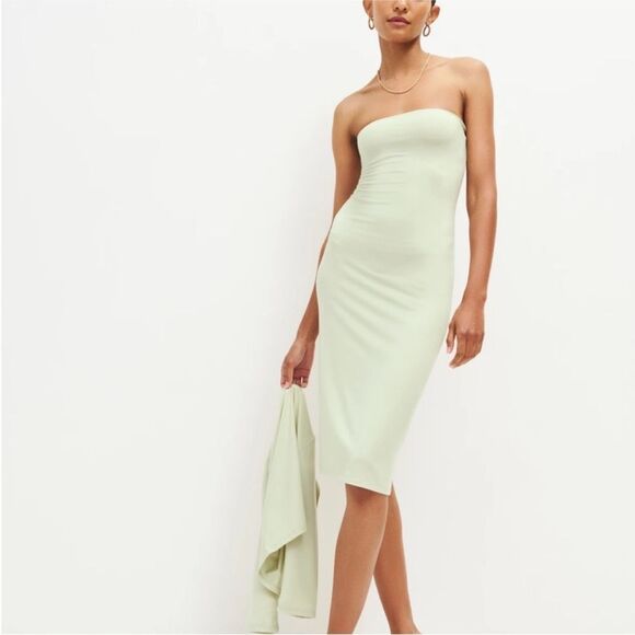 Reformation Ryden Knit Strapless Tube Dress NWT Large $188 - Picture 2 of 7
